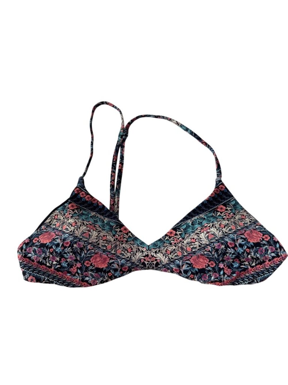ONeill Bikini Top L Porter Racerback Printed Multi-Color Swimwear Beach Summer